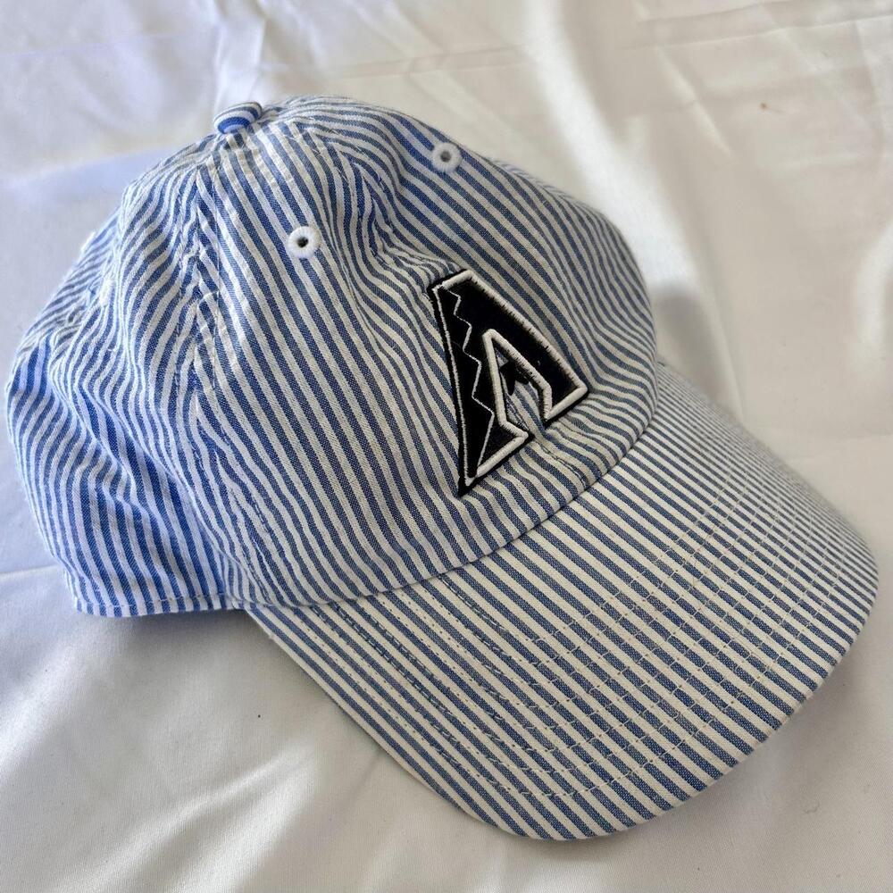 Rare Arizona Diamondbacks MLB Blue White Striped Baseball Cap - Adjustable